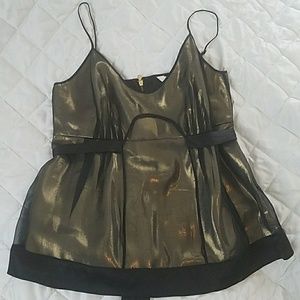 NWOT Gold Silk Top